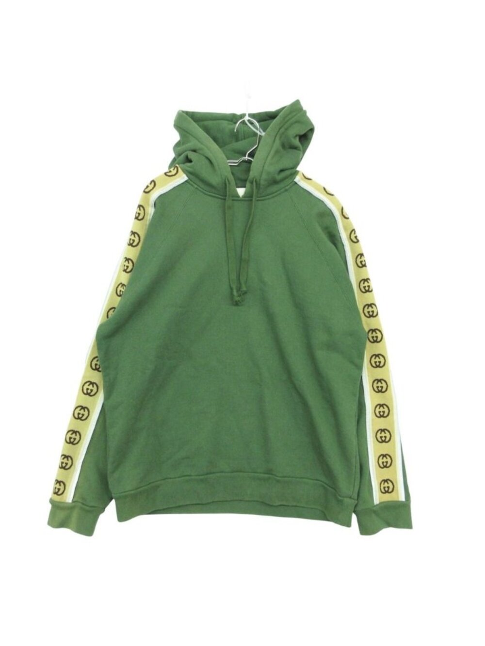 Gucci Hoodie GG Logo Hooded Pullover Top Long Sleeve Jersey Sweatshirt Green